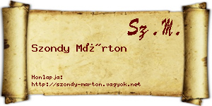Szondy Márton névjegykártya