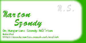 marton szondy business card